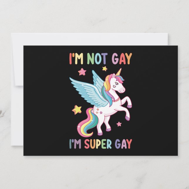 Ich bin nicht schwul, ich bin Super Gay Pride LGBT Einladung (Vorderseite)