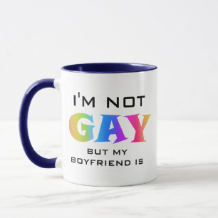 Ich bin nicht schwul, mein Freund ist lustig umarm Tasse
