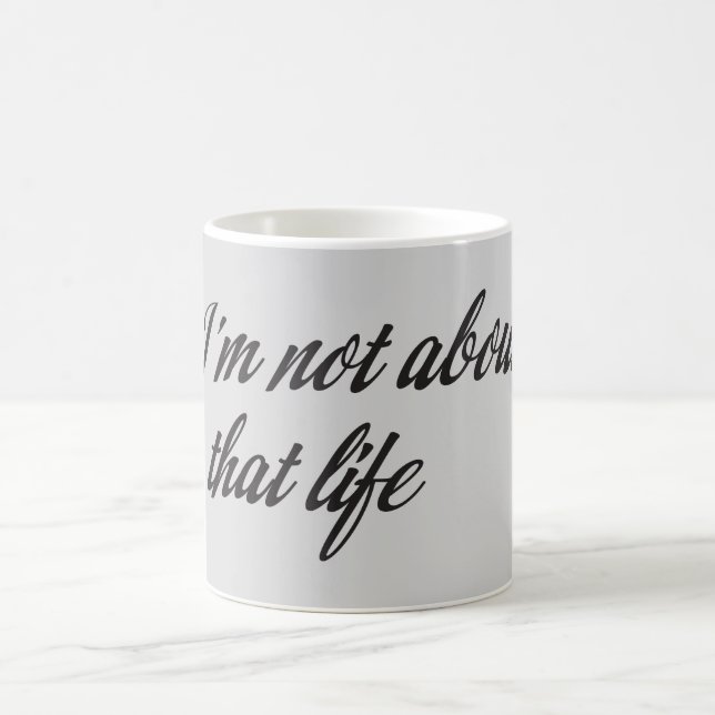 Ich bin nicht über dieses Leben Kaffeetasse (Mittel)