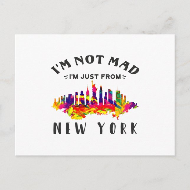 Ich bin nicht verrückt, dass ich nur aus New York  Postkarte (Vorderseite)