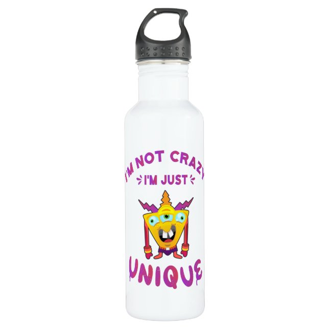 Ich bin nicht verrückt, ich bin einfach einzigarti edelstahlflasche (Vorderseite)