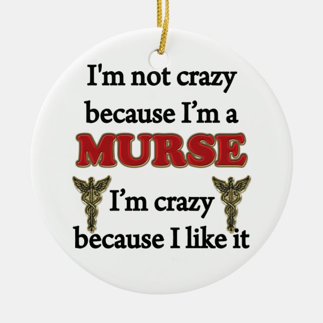 Ich bin nicht verrückt keramikornament (Vorne)