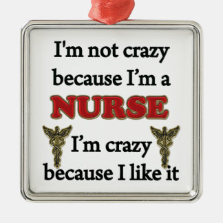 Ich bin nicht verrückt silbernes ornament