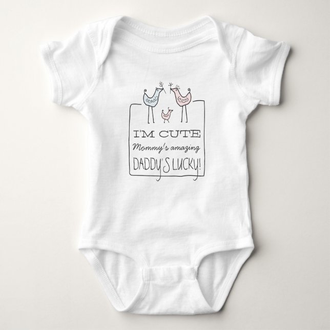 Ich bin Niedlich, Daddy's Lucky Funny Baby T - Shi Strampler (Vorderseite)