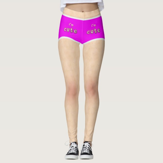Ich bin Niedlich, dass sich die Pink-Briefs aufleh Leggings (Vorderseite)