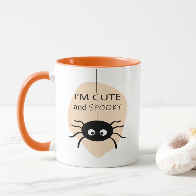 Ich bin Niedlich und Spooky l Spider Halloween The Tasse (Mit Donut)