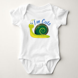 Ich bin Niedliche hellgrüne Schnecke Baby Strampler