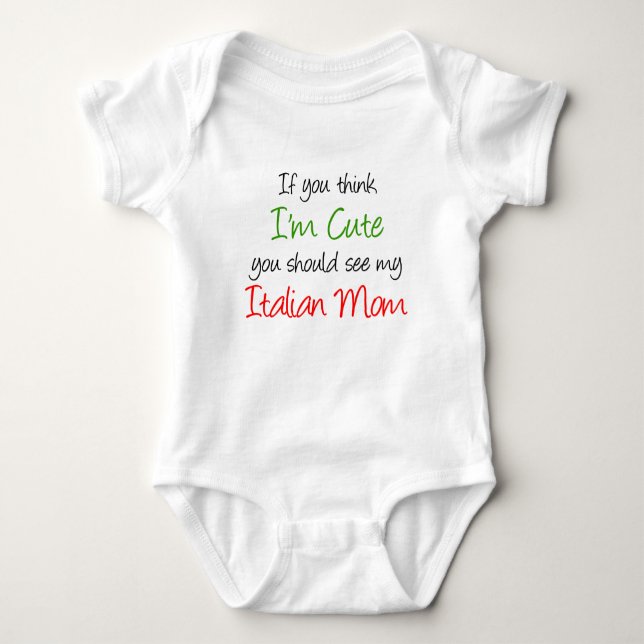 Ich bin Niedliche italienische Mama Baby Strampler (Vorderseite)