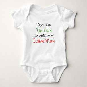 Ich bin niedliche italienische Mama Baby Strampler
