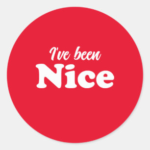 Ich bin niedliche Weihnachten in Nizza, rot und lu Runder Aufkleber