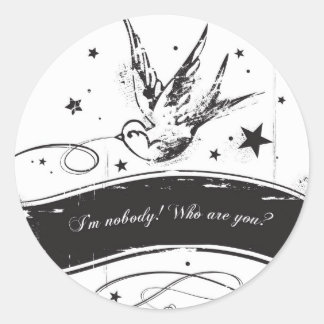 "Ich bin niemand. Wer bist du?" Runder Aufkleber