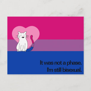 Ich bin noch Bisexuelle Katze mit Bisexueller Flag Postkarte