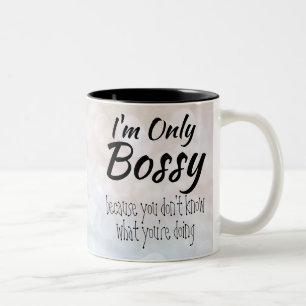 Ich bin nur Bossy Bokeh Zweifarbige Tasse