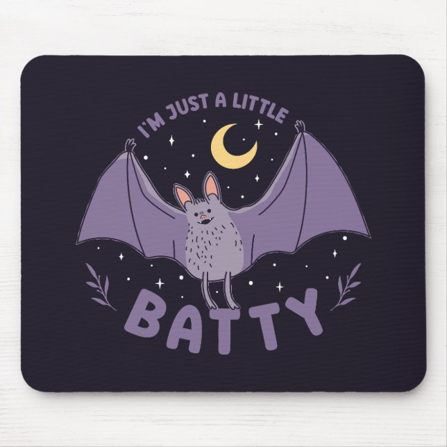 Ich bin nur ein bisschen Batty Funny Halloween Bat Mousepad (Vorne)