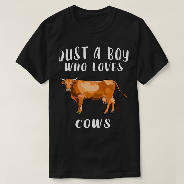 Ich bin nur ein Junge, der Braunkühe-Liebe Liebe T-Shirt (Design vorne)