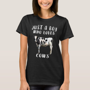 Ich bin nur ein Junge, der die schwarz-weiße Kuhfa T-Shirt