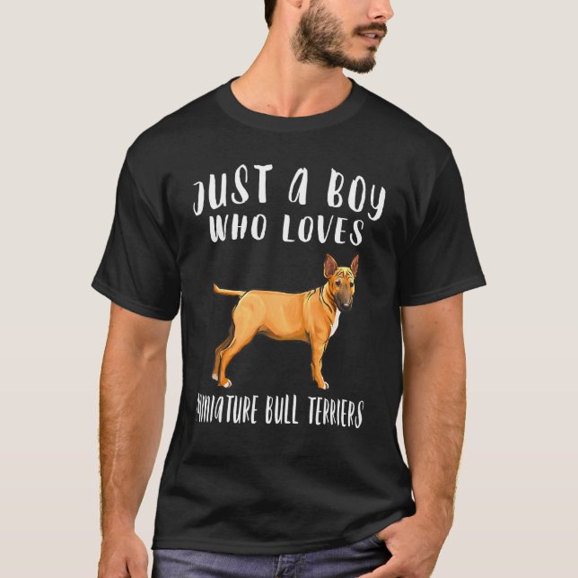 Ich bin nur ein Junge, der Lieben Miniatur Bull Te T-Shirt (Vorderseite)