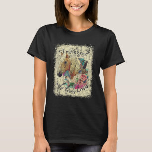 Ich bin nur ein Mädchen, das Lieben Blume Pferdeti T-Shirt