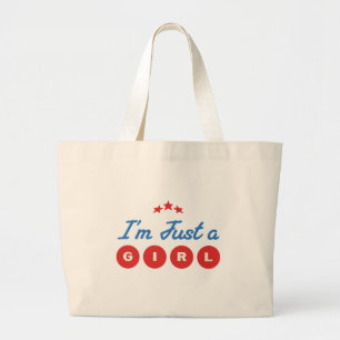 "Ich bin nur ein MÄDCHEN"Retro-Typografie Jumbo Stoffbeutel