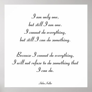 Ich bin nur einer, aber ich bin einer. poster