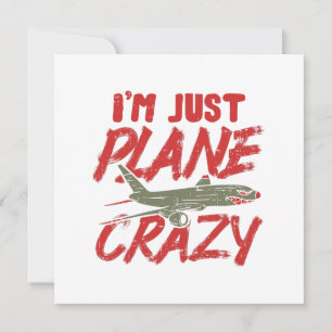 Ich bin nur Flugzeug Crazy Airplane Fly Aircraft G Mitteilungskarte