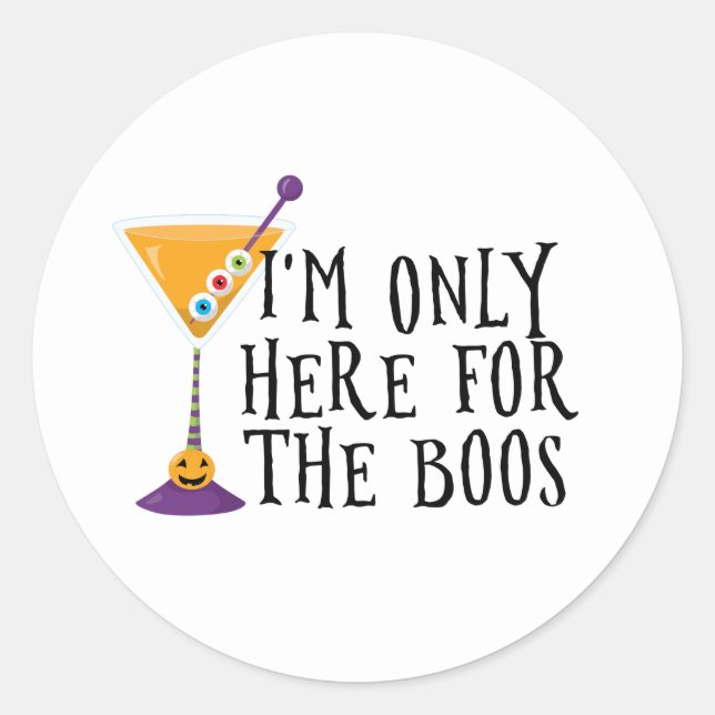 Ich bin nur für das Boos Halloween Runder Aufkleber (Vorderseite)