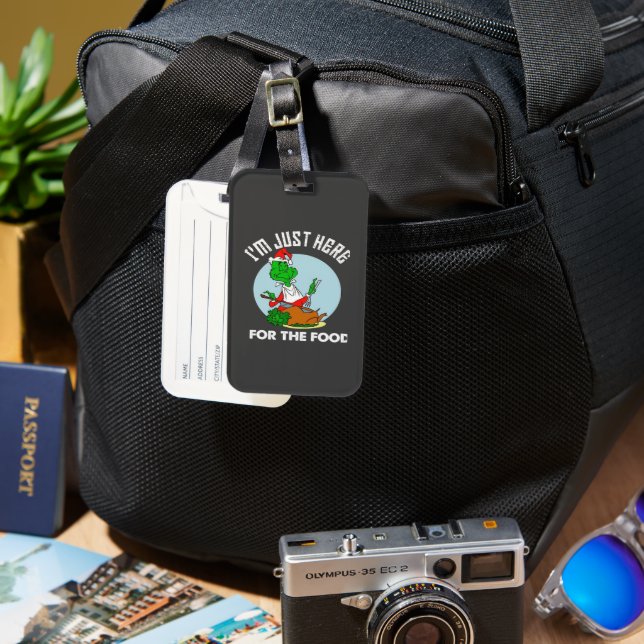 Ich bin nur für das Essen hier Gepäckanhänger (Vorderseite & Rückseite)