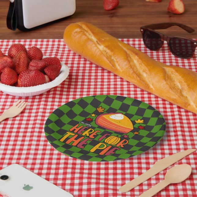 Ich bin nur für den Kuchen hier: Funny Erntedank Pappteller (Picknick)
