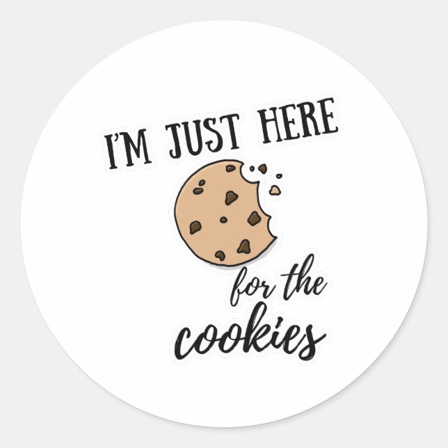 Ich bin nur für die Kekse hier Funny Sticker (Vorderseite)