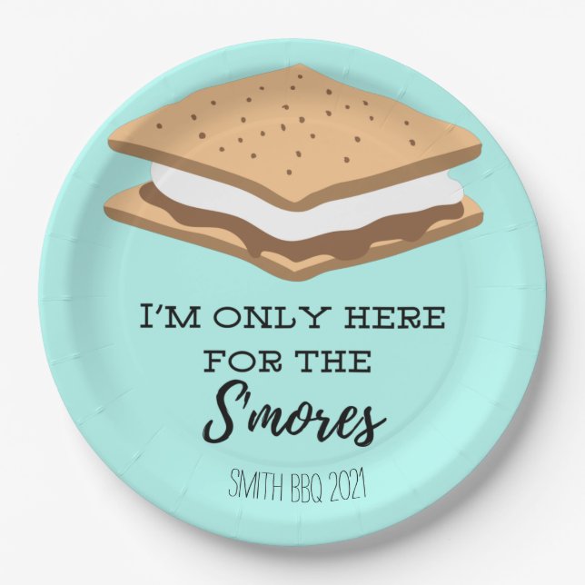 Ich bin nur für die S'mores hier  Pappteller (Vorderseite)
