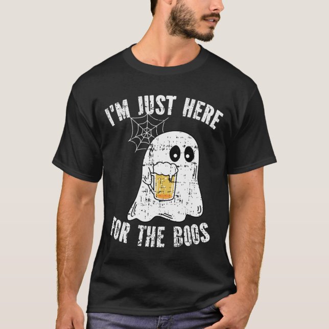 Ich bin nur hier für das Boos Funny Halloween Ghos T-Shirt (Vorderseite)