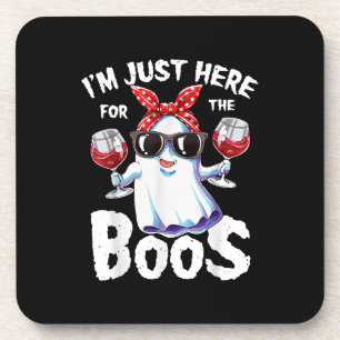 Ich bin nur hier für das Boos Halloween Women Ghos Getränkeuntersetzer