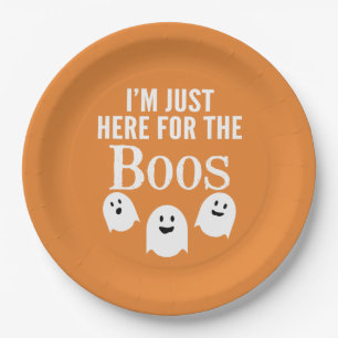Ich bin nur hier für das Boos - lustiges Halloween Pappteller