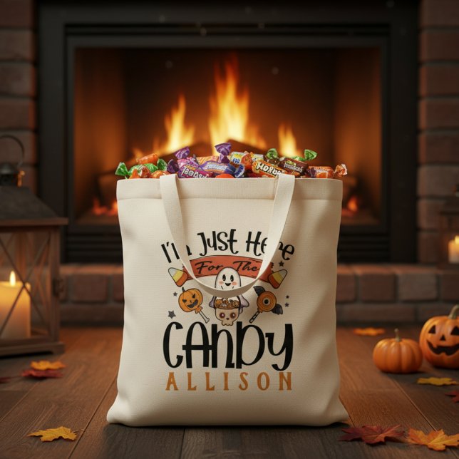 Ich bin nur hier für das Candy Custom Halloween Tragetasche (I'm Just Here for the Candy Custom Halloween Tote Bag)