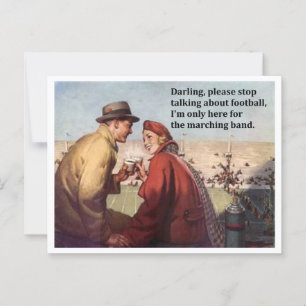 Ich bin nur hier für das Marching Band Football Sp Postkarte