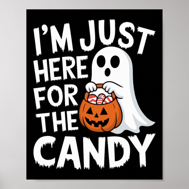 Ich bin nur hier für den süßen Halloween-Pun Lolli Poster (Vorne)