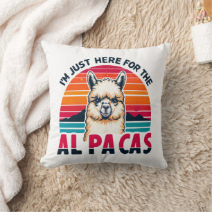 Ich bin nur hier für die Alpacas Funny Alpaca Lieb Kissen