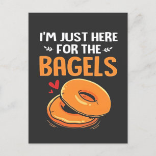 Ich bin nur hier für die Bagels jüdische Lebensmit Einladungspostkarte
