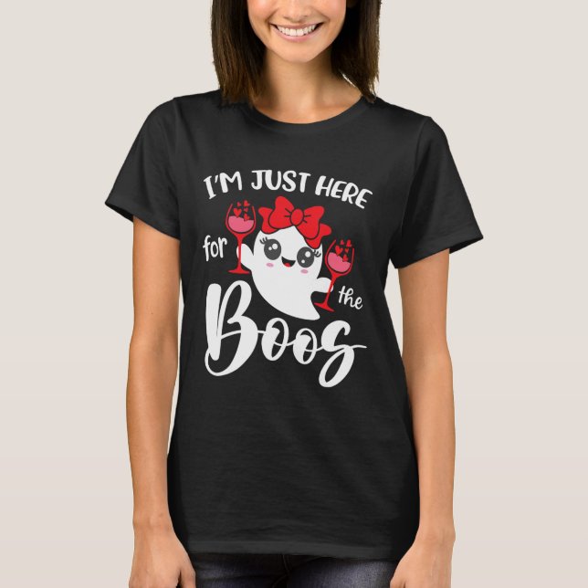 Ich bin nur hier für die Boos Niedlich Ghost Fun W T-Shirt (Vorderseite)