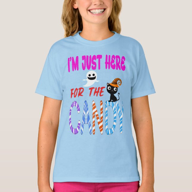 Ich bin nur hier für die Candy - Funny Halloween K T-Shirt (Vorderseite)