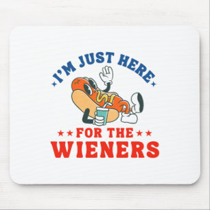 Ich bin nur hier für die Dackeln Hot Dog Patriotic Mousepad