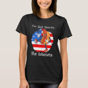 Ich bin nur hier für die Dackeln Hot Dog Wurst USA T-Shirt