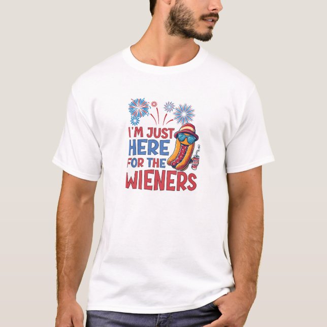 Ich bin nur hier für die Dackeln T-Shirt (Vorderseite)