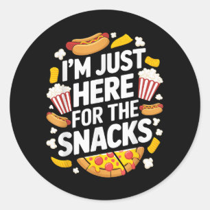 Ich bin nur hier für die Snacks Funny Food Lover F Runder Aufkleber