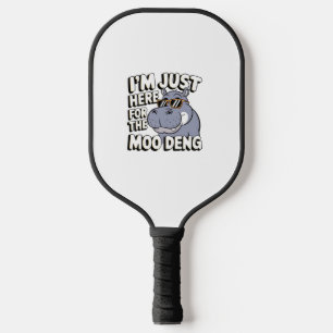 Ich bin nur hier für Moo Deng Niedlich Baby Hippo  Pickleball Schläger