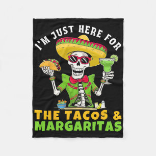 Ich bin nur hier für Tacos Margaritas Mexikanische Fleecedecke
