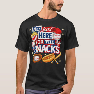 ICH BIN NUR HIER UM DER SNACKS WITZIGES BASEBALL T-Shirt
