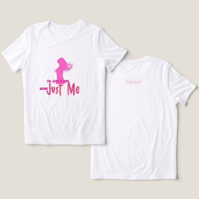 Ich bin nur Mädchen Tri-Blend Shirt (Design Vorderseite & Rückseite)