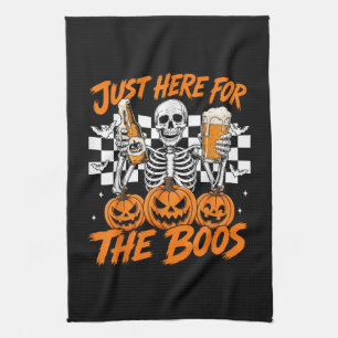 Ich bin nur wegen der Buh-Rufe hier Halloween-Skel Geschirrtuch