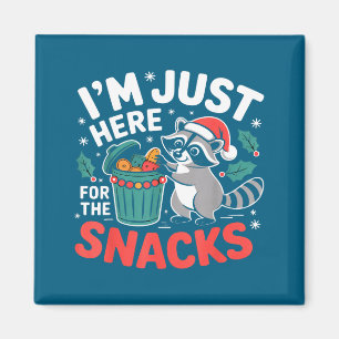 Ich bin nur wegen der Snacks hier Lustiges Weihnac Magnet